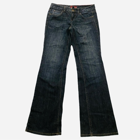 Tommy Hilfiger Denim - Tommy Hilfiger Women’s Freedom Jeans 6L Dark Wash Flare Mid Rise Stretch